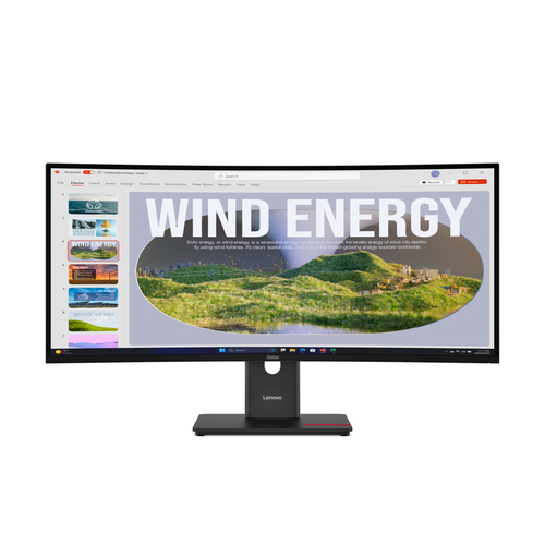 Monitor Lenovo Thinkvision Thinkvision T34WD-40 LED, 34", VA, 120 Hz, 6 ms, Negro