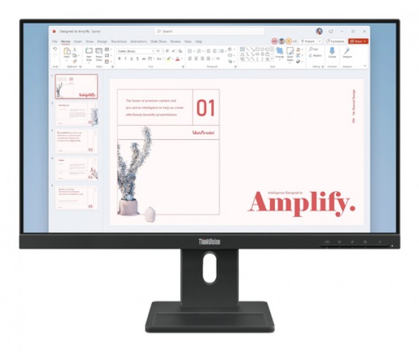 Monitor Lenovo Thinkvision Thinkvision E24-40 LED, 23.8", Full HD, IPS, 100 Hz, 6 ms, Negro
