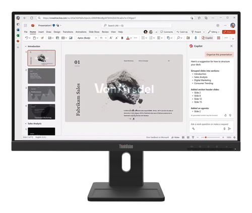 Monitor Lenovo Thinkvision Thinkvision E22-40 LED, 21.5", Full HD, IPS, 100 Hz, 6 ms, Negro