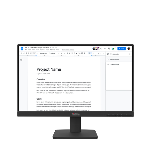Monitor Lenovo Thinkvision Thinkvision S22-4E LED, 21.5", Full HD, IPS, 100 Hz, 6 ms, Negro