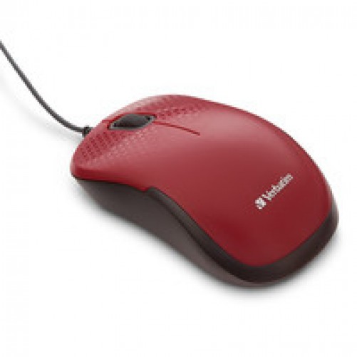 Mouse Verbatim Silent Optico, USB 2.0, Color Rojo