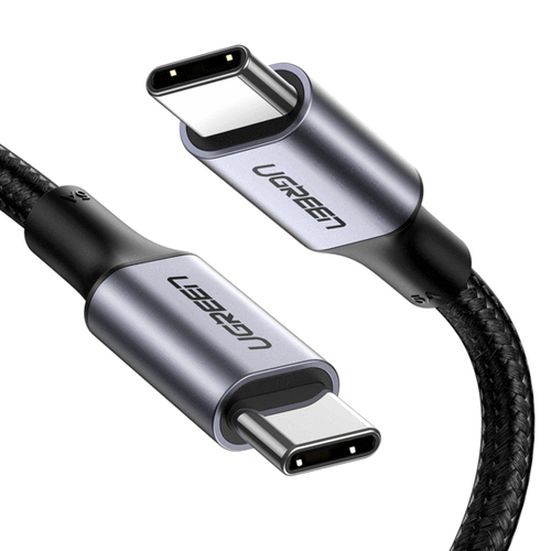 Cable USB Ugreen USB-C a USB-C, 100W, 480 Mbit/s, 2 Metros, Negro/gris