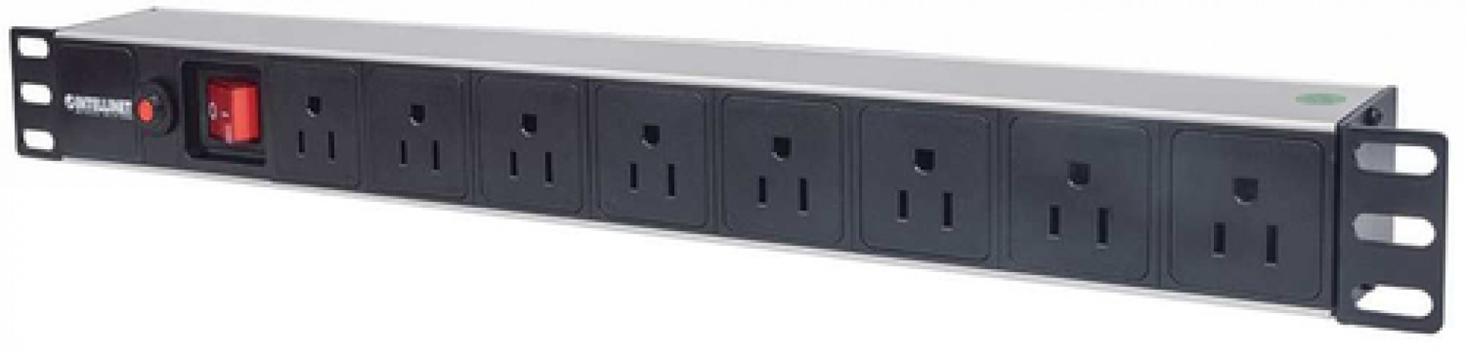 Barra Multicontactos Intellinet (pdu), para Rack 19", 1U, 8 Contactos, 125V, Negro