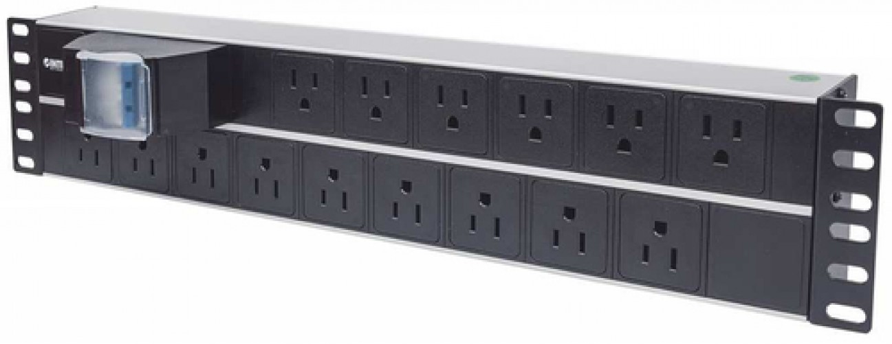 Barra Multicontactos Intellinet (pdu), para Rack 19", 2U, 15 Contactos, 125V, Negro