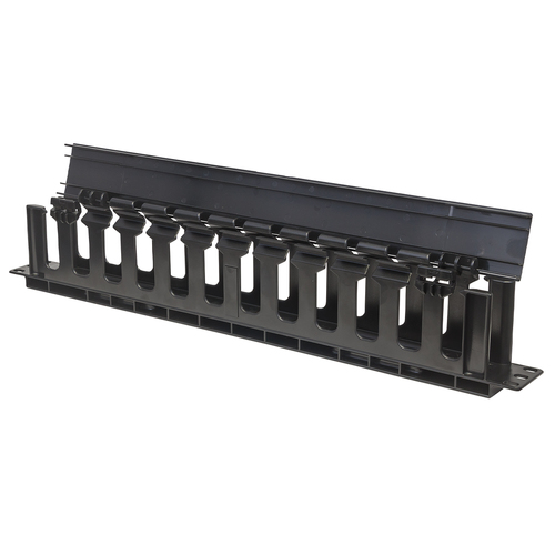 Organizador de Cables Horizontal Intellinet, 1U, 19pulg, RJ45, Plastico, Negro