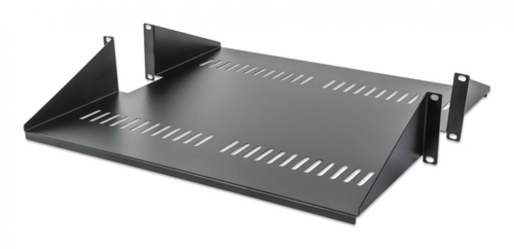 Charola Intellinet Tipo Repisa de Estante, Color Negro, Material Acero, Peso Max. 25 kg, Capacidad del Rack 2U