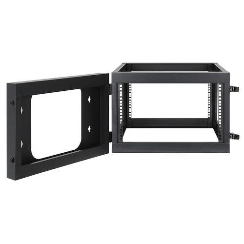Rack Abierto de 19pulgadas Intellinet para Montaje en Pared, 4 Postes, 6U Marco Abatible, 6 Unidades, 600 mm de Profundidad, Ensamblado, Negro (716031)