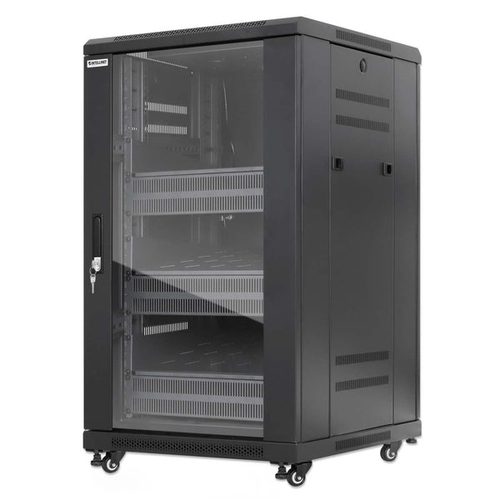 Rack Intellinet Tipo Rack o Bastidor Independiente, Capacidad del Rack 18U, Acero, Vidrio Templado, Peso Max. 800 kg, Color Negro