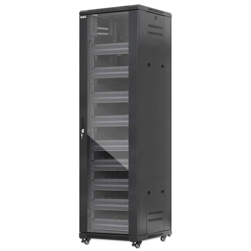 Rack Intellinet Tipo Rack o Bastidor Independiente, Capacidad del Rack 42U, Acero, Vidrio Templado, Peso Max. 800 kg, Color Negro