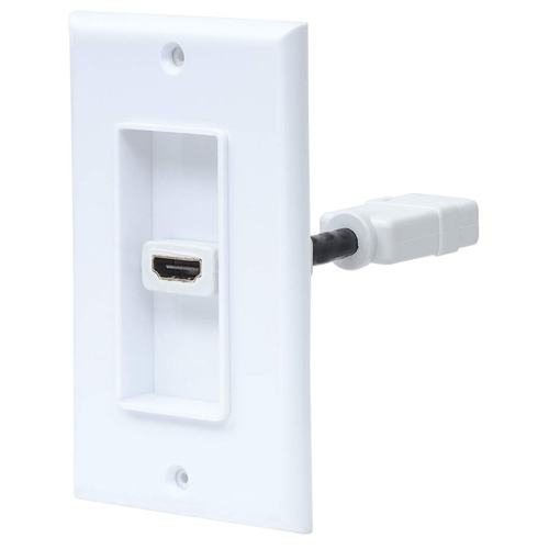 Placa de Pared Manhattan con Un Puerto HDMI Hembra, Color Blanco
