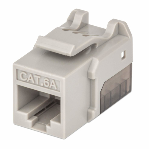 Jack Keystone Intellinet Cat 6a, Gris con Negro, 772341