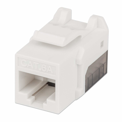 Jack Keystone Intellinet Cat 6a, Blanco con Negro