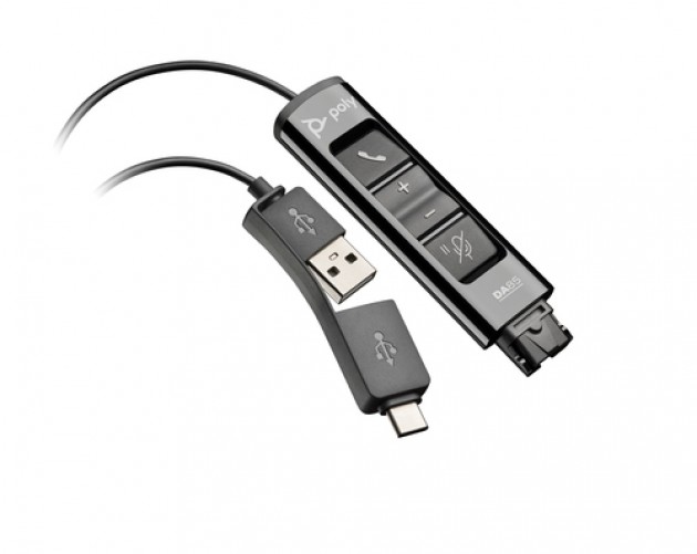 Accesorio Audifono HP Poly Adaptador de Interfase, Puerto USB Type A/USB Type-c, Color Negro
