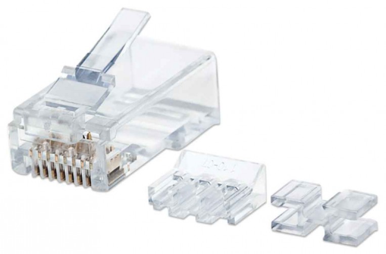 Conector Intellinet RJ45, Color Transparente, Categoría Cat6A, Blindaje de Cable U/UTP (UTP), Material Policarbonato