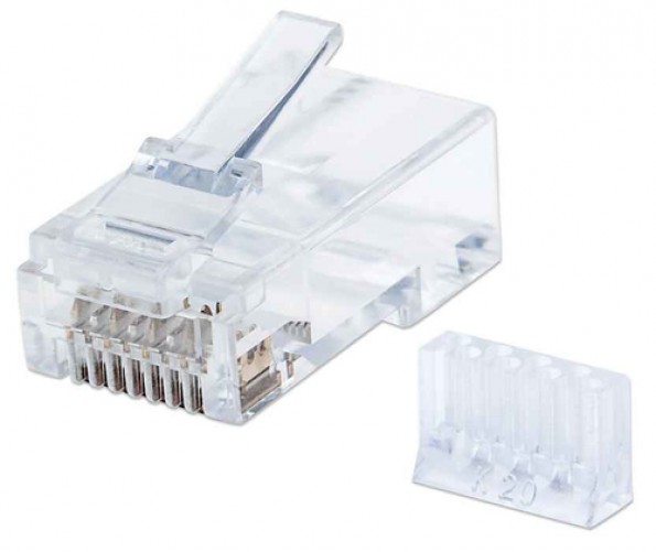 Conector Intellinet Plugs Modulares RJ45 Cat 6 RJ45, Color Transparente, Categoría Cat6, Blindaje de Cable U/UTP (UTP), Material Policarbonato