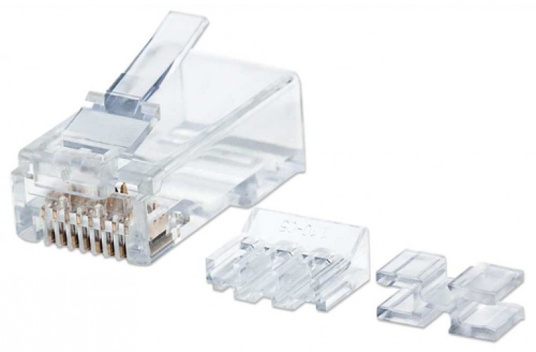 Conector Intellinet RJ-45, Color Transparente, Categoría CAT6/6E/6A, Blindaje de Cable S/UTP (STP), Material Policarbonato