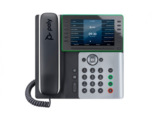 Teléfono IP HP Poly Terminal con Conexión por Cable, PoE, 12 Líneas, Negro