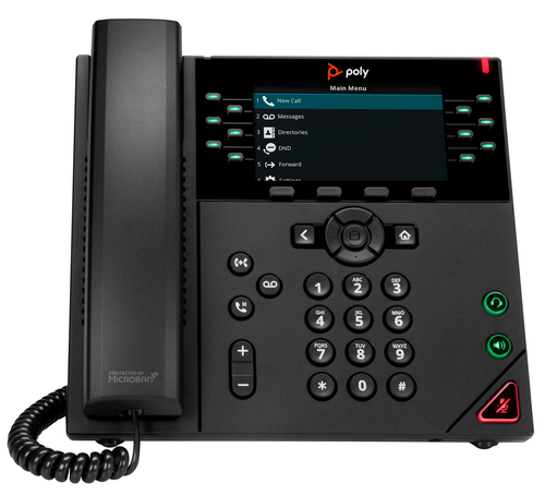Teléfono IP HP Poly Terminal con Conexión por Cable, PoE, 12 Líneas, Negro