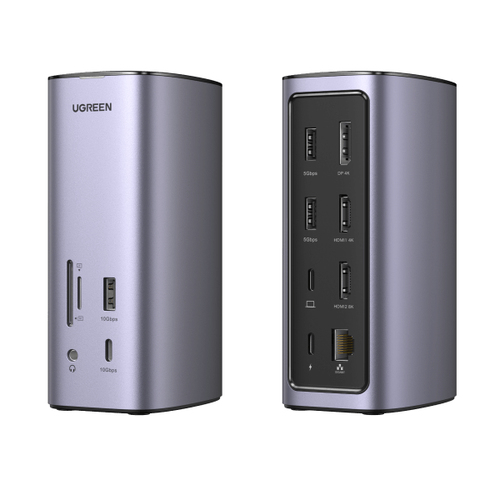 Hub Ugreen Revodok Pro 312 2 USB A 3.1, Cantidad de Puertos 12, Velocidad 10000 Mbit/s, Color Gris