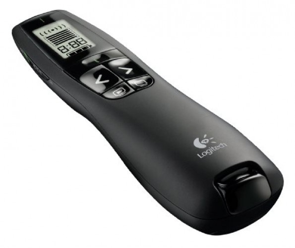 Presentador Laser Logitech R800 Pro, 2.4 GHz, USB, Color Negro