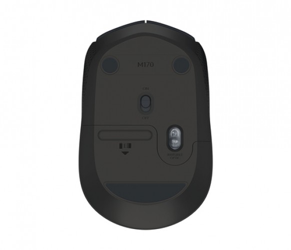 Mouse Logitech M170, Inalambrico, Nano Receptor USB 2.0, Hasta 10 Metros, Color Negro/gris