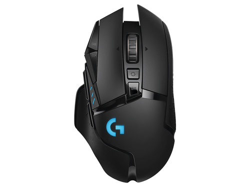 Mouse Optico Gaming Logitech G502, Lightspeed, Sensor Hero 25600 dpi, 11 Botones Programables, 6 Pesas Estabilizadoras, Negro