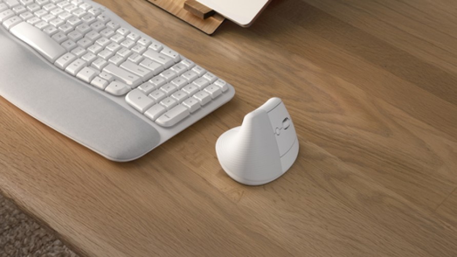 Mouse Optico Vertical Logitech Lift, 6 Botones, 4000 dpi, Interfaz Rf Inalambrico + Bluetooth, Color Blanco
