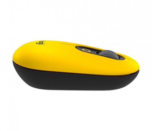 Mouse Logitech Pop óptico, 4 Botones, 4000 dpi, Interfaz Rf Inalámbrico + Bluetooth, 10 m, Batería Aa, Color Negro, Amarillo