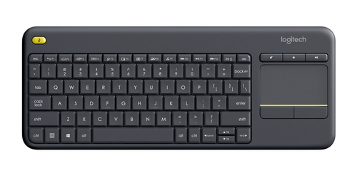Teclado Inalambrico Logitech K400 Plus, Touchpad, Teclas Multimedia, Negro, Rf Unify