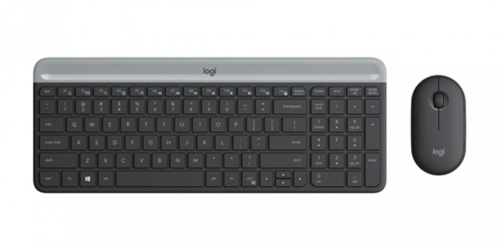 Kit de Teclado Mouse Inalambrico Logitech Slim MK470, Negro