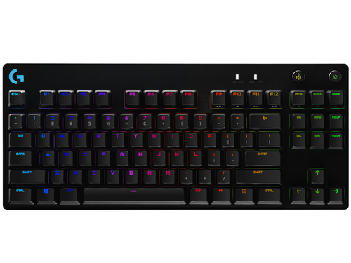 Teclado Gaming Mecanico Logitech G Pro, Interruptores Gx Blue, 12 Teclas Programables, Iluminacion RGB Lightsync, USB 2.0, Color Negro