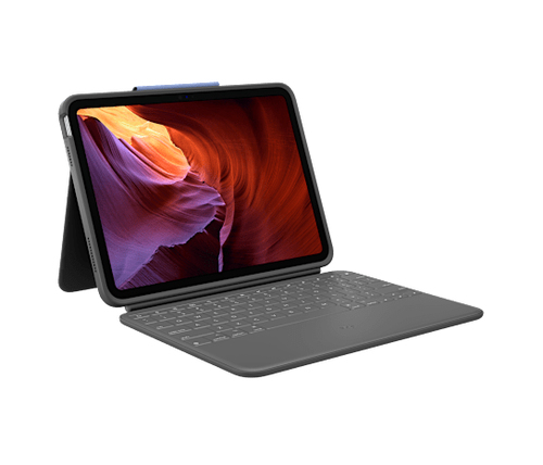 Teclado Inalámbrico Logitech Rugged Folio, Ipad (7.ª Generación) Ipad (8.ª Generación) Ipad (9.ª Generación) Ipad (10.ª Generación) Ipad (A16), Grafito, Ipad (10.ª Generación), 30.6 mm, 207 mm, 263...