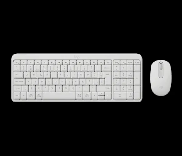 Kit de Teclado y Mouse Logitech MK250, Inalambrico, Bluetooth, Blanco, Espanol