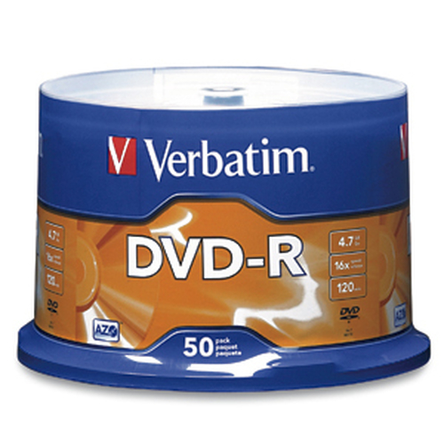 DVD-r Verbatim Azo 4.7GB/120min 16x Tray Vl Spindle C/50