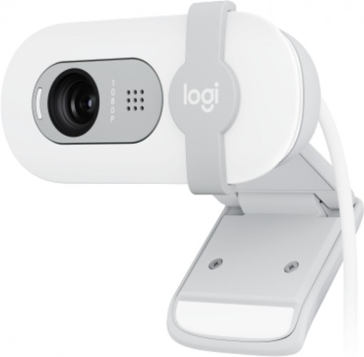 Camara Web Logitech Brio 100, 2 MP, 1920 x 1080 Pixeles, 30 fps, Microfono, USB, Color Blanco