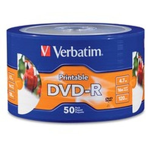 Campana DVD-r Verbatim Imprimible 50PZS 16x 4.7GB 120MIN/FULL Face