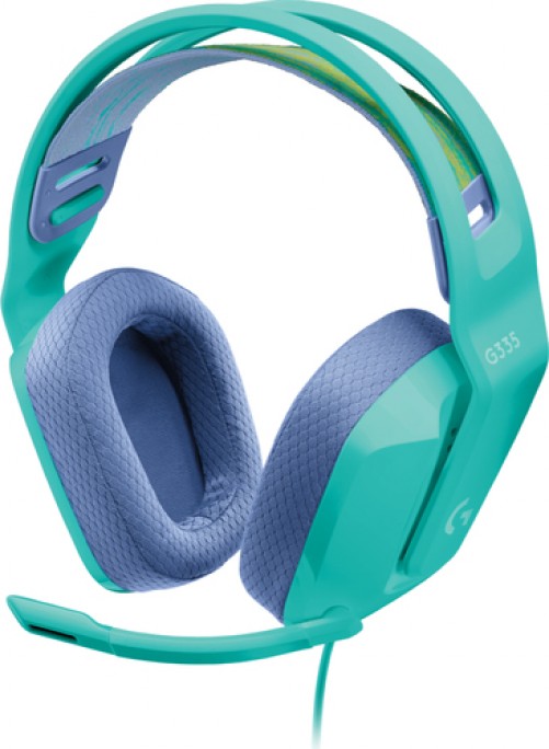 Diadema Logitech Gamer G335, Alambrico, 3.5mm, para PC, Xbox, PS4, Nintendo, Menta