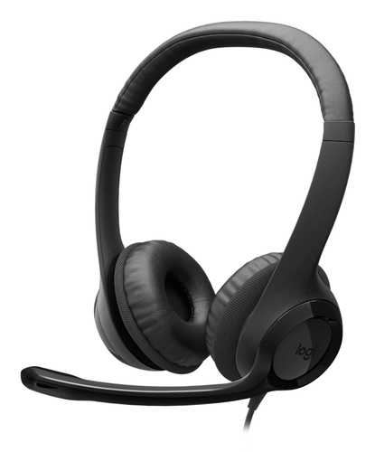 Audifonos con Microfono Logitech, H390 C-type, Alambrico, USB-C, Negro