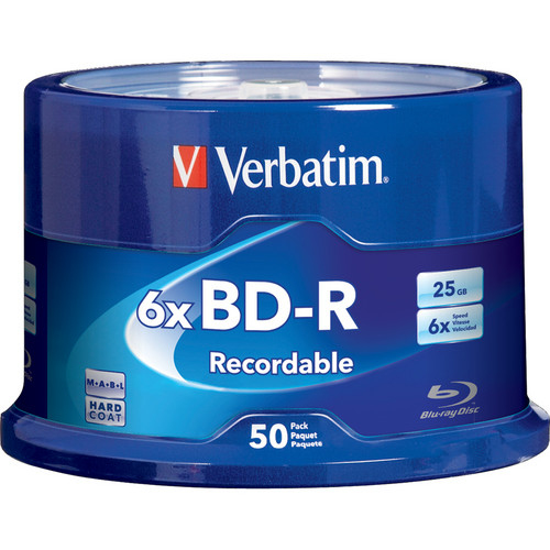 Disco Compacto Verbatim Blu Ray Bd-r 25GB 16x Torre C/50