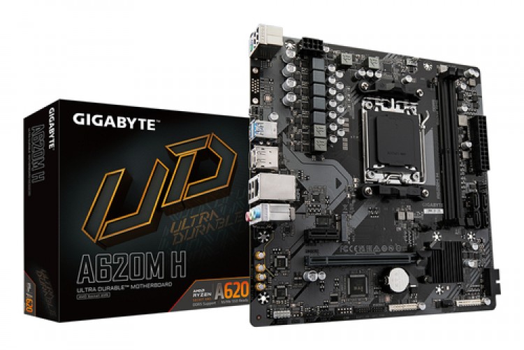 Tarjeta Madre Gigabyte A620M H, AMD, Micro ATX, 2XDDR5, AM5, PCIe 4.0, M.2, Rev 1.0