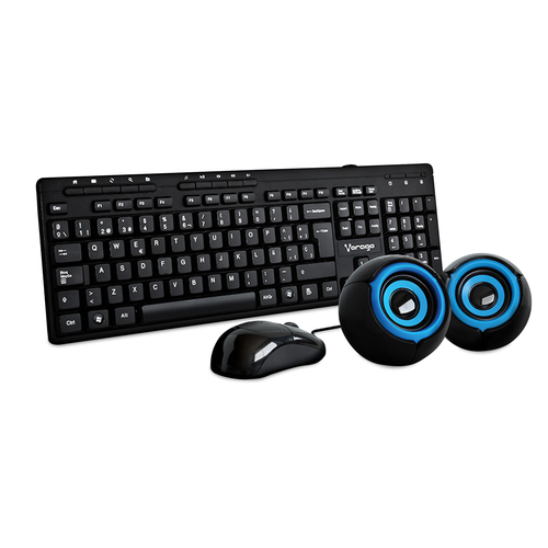 Kit Teclado y Mouse Vorago KMS-104 Alámbrico, 800 dpi, Negro