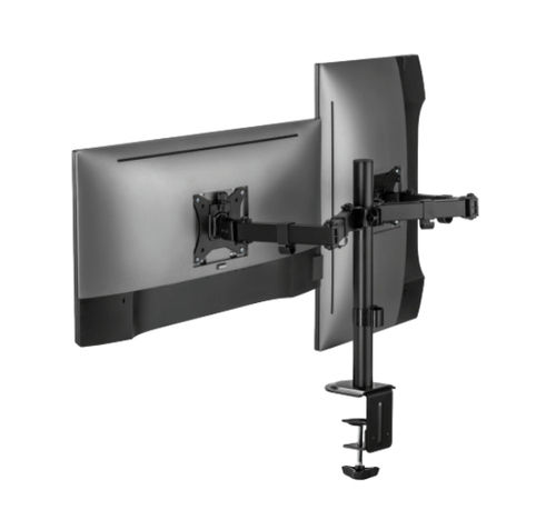 Soporte Acteck Zone SM490 para 2 Monitores, Hasta 9kg, Articulado, Negro