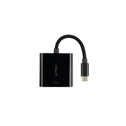 Adaptador Vídeo Acteck AC-934725 VGA (d-sub) a USB Tipo C, 0.1 m, Negro