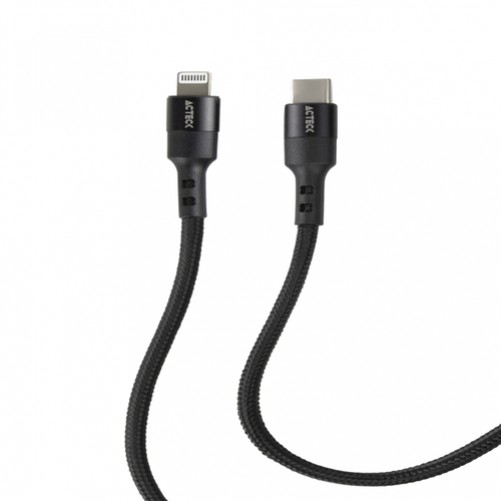 Cable Acteck USB-C a Lightning, 1.80m, Negro