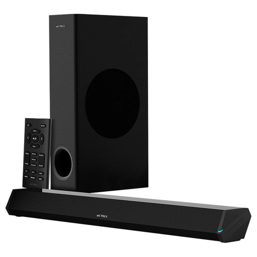 Barra de Sonido Acteck BS670 2.1, USB, Bt, Inalámbrico y Alámbrico, Negro