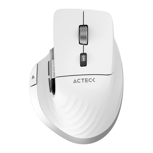 Mouse Acteck Virtuos Pro MI780 óptico, 8 Botones, 3200 dpi, Rf Inalámbrico + Bluetooth, 10 m, Blanco