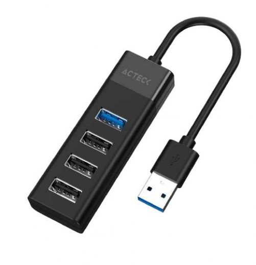 Hub Acteck Port X4 DH422, 1x USB 3.0, 3x USB 2.0, Negro