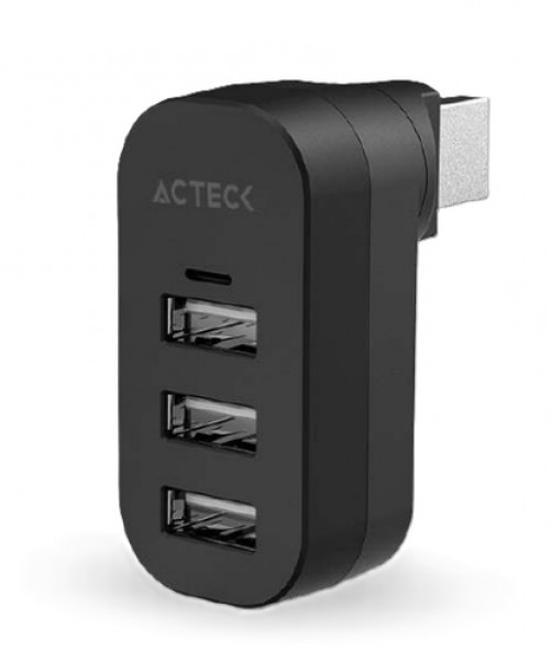 Hub Acteck USB A USB-A 2.0, 480 Mbit/s, Negro