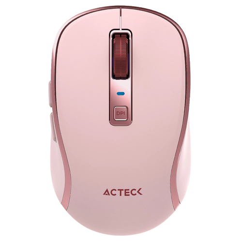 Mouse Acteck Optimize Trip Pro MI580 óptico, 6 Botones, 1600 dpi, Rf Inalámbrico + Bluetooth, 8 m, Rosa