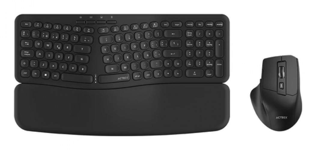 Kit de Teclado y Mouse Acteck MK650 Inalambrico, Ergonomico, USB, Negro